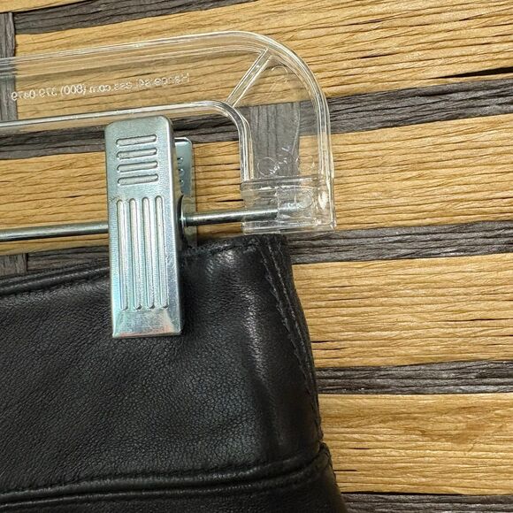 Bebe Black Genuine Leather Skirt Size 4 - Picture 4 of 11